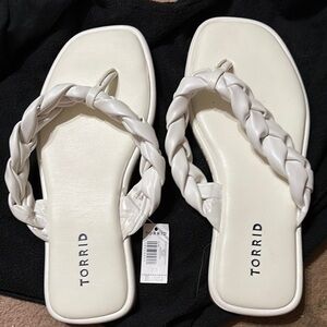 Torrid Braided White Sandals